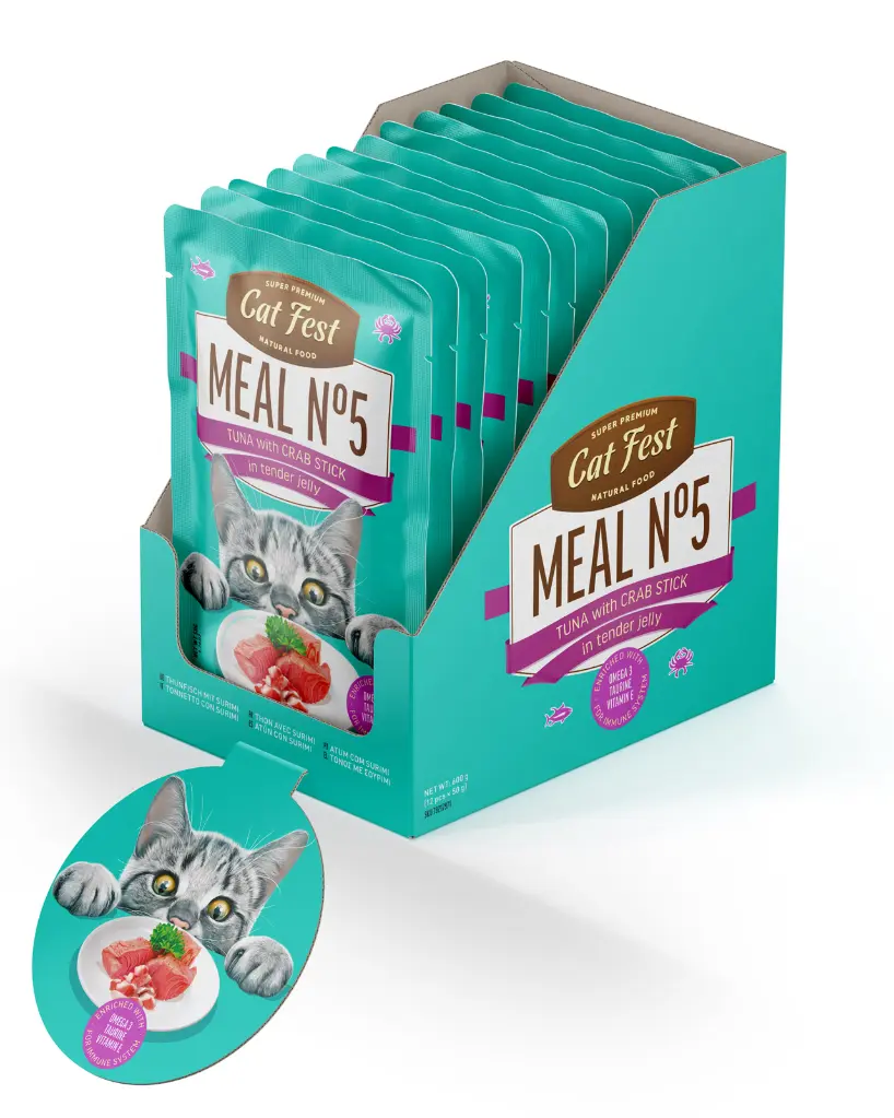 Cat Fest Meal No 5 Cat Food in Jelly-Tuna With Crab Stick 50g (2).webp