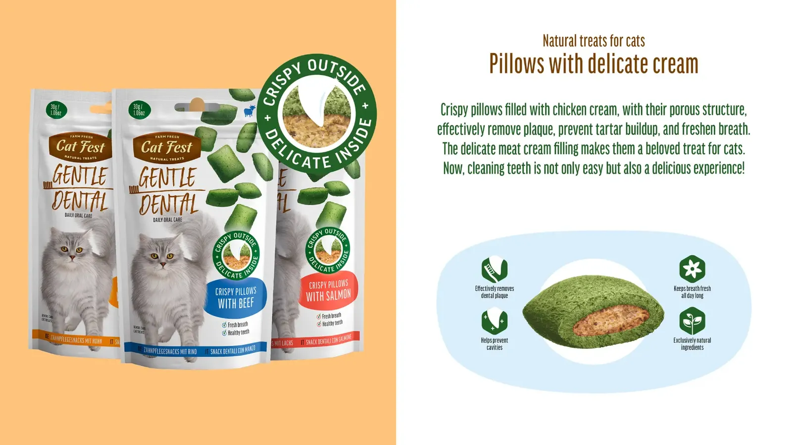 Cat Fest Dental Treats For Cats -Crispy Pillows -Chicken 30g.webp