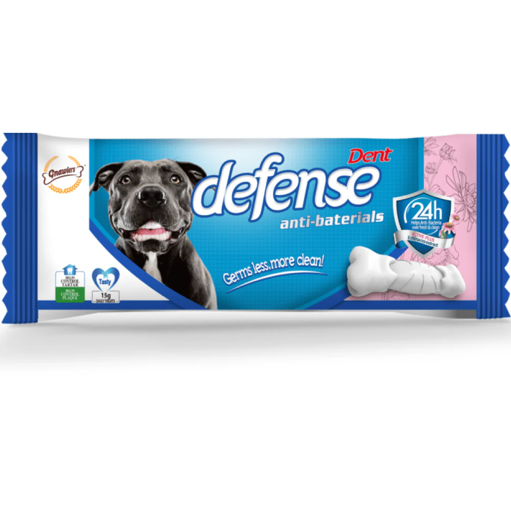 Gnawlers 3inch Dent Defense Antibacterial For Dogs 48pcsx15gm Display Box
