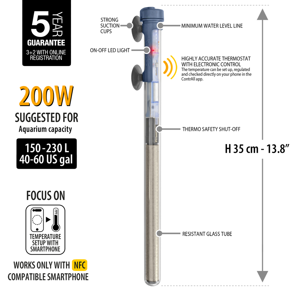 Scuba Contactless Submersible Heater 200W
