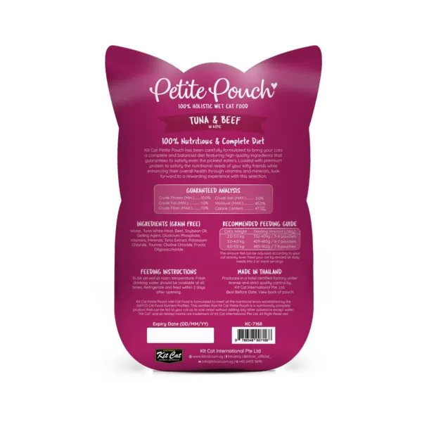 Kit Cat Petite Pouch 70g – Tuna & Beef (1 Box -24pcs)
