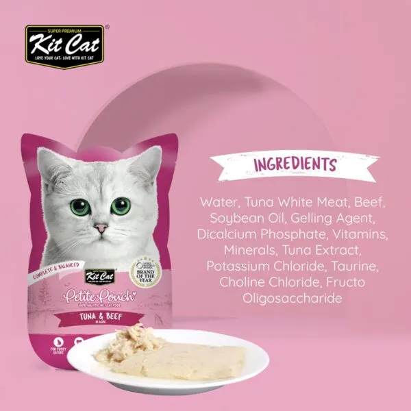 Kit Cat Petite Pouch 70g – Tuna & Beef (1 Box -24pcs)