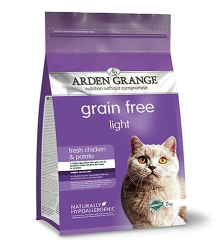 Arden Grange Grain Free Adult Light Fresh Chicken & Potato Dry Cat Food - 400G