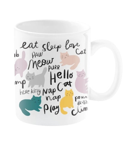 PetShop by Fringe Studio Chubby Cat Ceramic Mug - WHITE/3.75X4.375