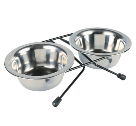 Trixie Eat on Feet Stainless Steel Bowl Set for Dogs - 2X2.8L