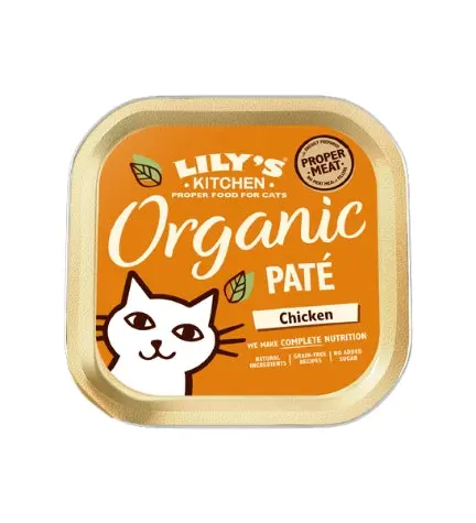 Lily's Kitchen Organic Chicken Pate Wet Cat Food Box 19x85G