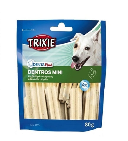 Trixie Denta Fun Dentros Mini Poultry Dog Treats - 80G