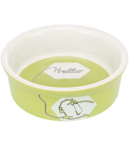 Trixie  Comic Rabbit Ceramic Bowl for Small Pets  - GREEN/11CM