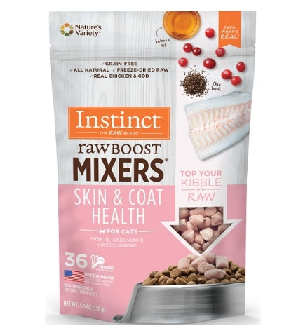 Instinct Raw Boost Mixers Skin & Coat Health Freeze Dried Cat Food Topper - 5.5oz