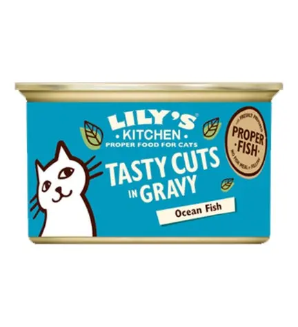 Lily's Kitchen Tasty Cuts Ocean Fish Wet Cat Food Box 24x85gm
