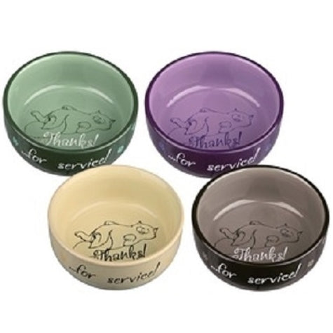 Trixie Thanks for Service Ceramic Bowl for Cats - LIGHT BLUE/11CM