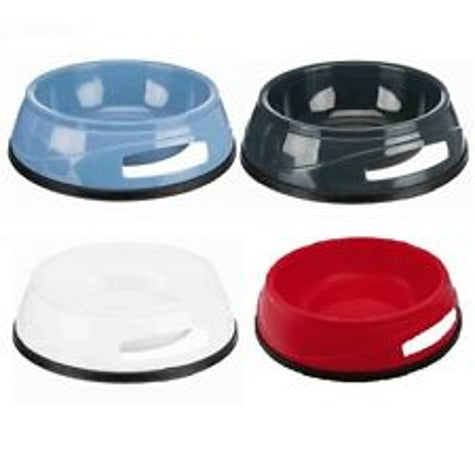 Trixie Basic Plastic Bowl with Non-Slip Base for Dogs - RED/1.5L
