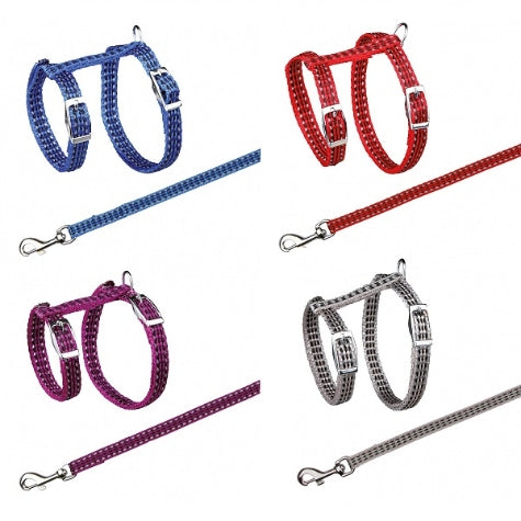 Trixie Reflecting Harness w/ Leash for Cats - GREY/22-42CM