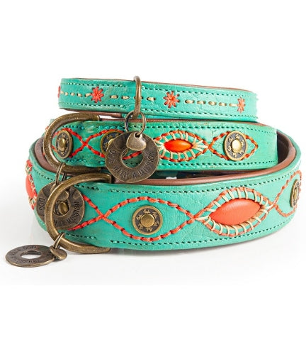 DWAM Janis Dog Collar - TURQUOISE/XXS(19-24X2CM)