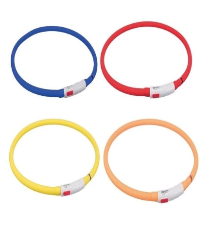 Trixie USB Flash Light Silicone Royal Blue Dog Collar