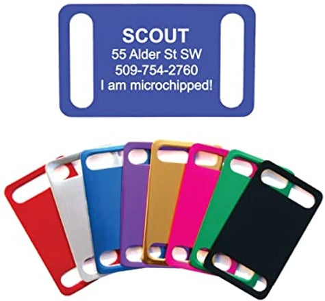 GoScribe Pet Tag Anodized Slider Tags - SILVER/MEDIUM
