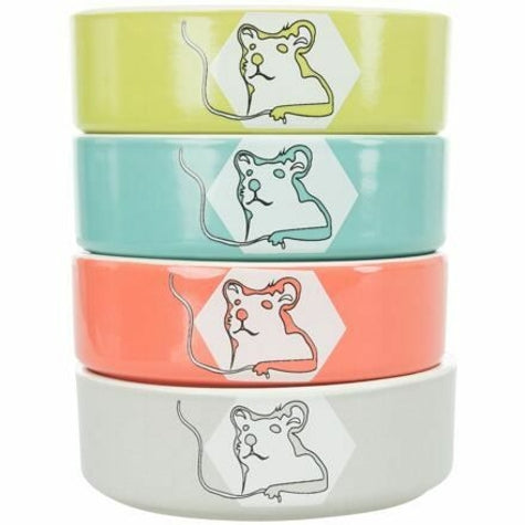 Trixie  Comic Hamster Ceramic Bowl for Small Pets - GREEN/8CM