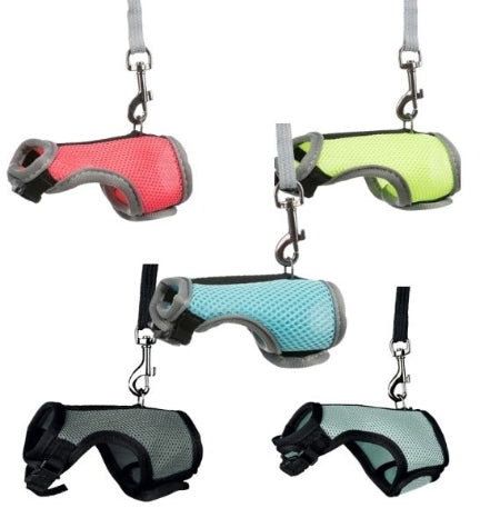 Trixie Soft Harness with Lead for Small Pets - LIGHT BLUE/18CM