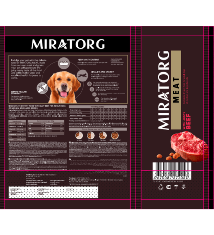 Miratorg MEAT with Juicy Beef for Medium & Large Breed Dog Dry Food - 10KG