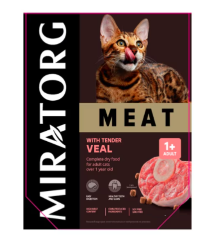 Miratorg MEAT with Tender Veal for All Breed Cat Dry Food - 300G