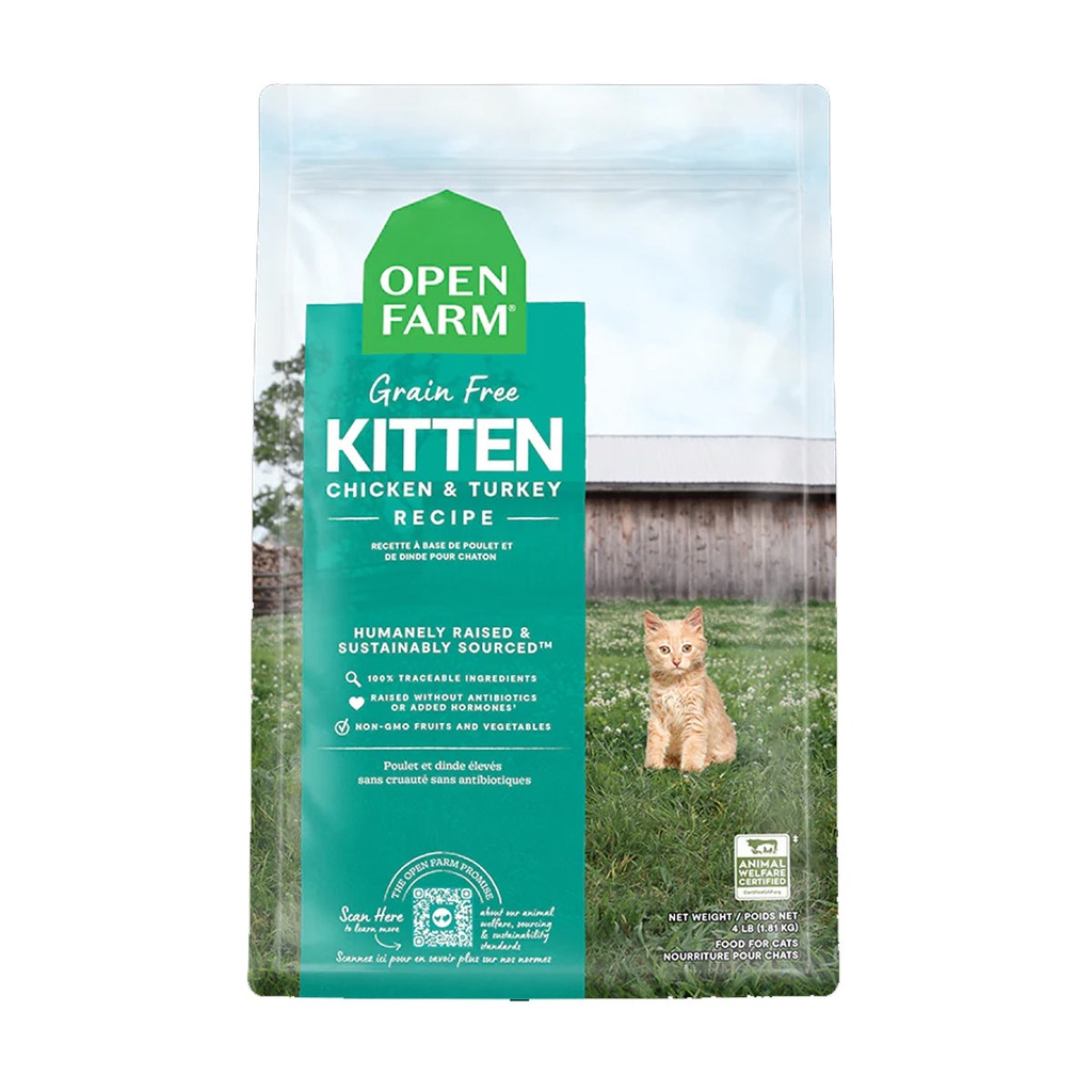 Open Farm Grain Free Kitten Recipe Dry Food - 1.81KG