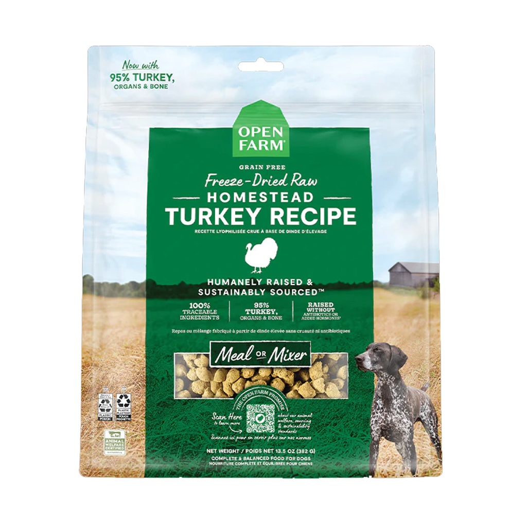 Open Farm Freeze Dried Raw Homestead Turkey Dry Dog Food - 99G