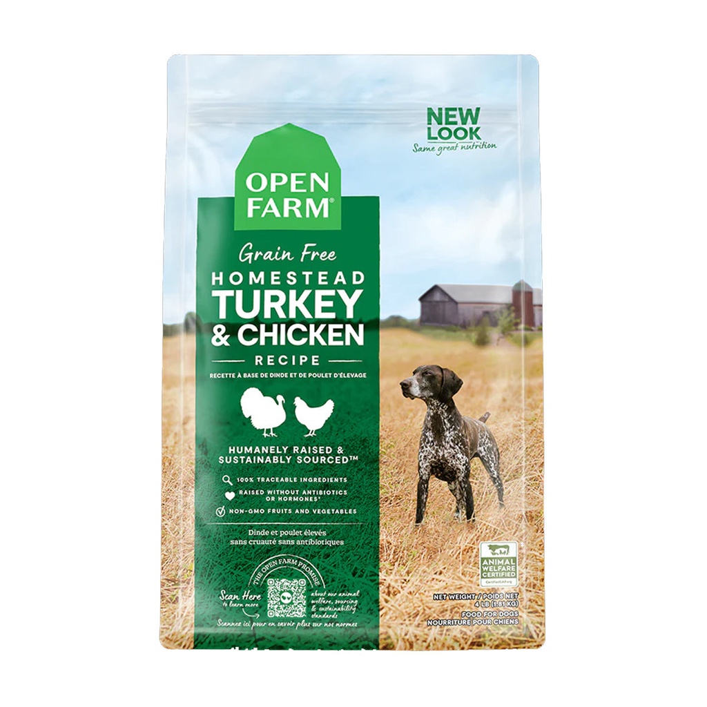 Open Farm Grain Free Homestead Turkey & Chicken Dry Dog Food - 1.81KG