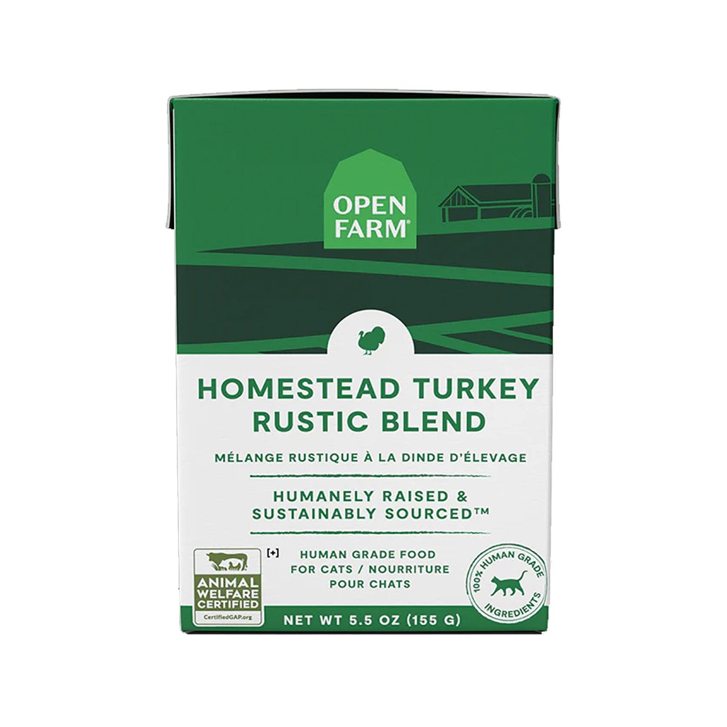 Open Farm Homestead Turkey Rustic Blend Wet Cat Food - 155G