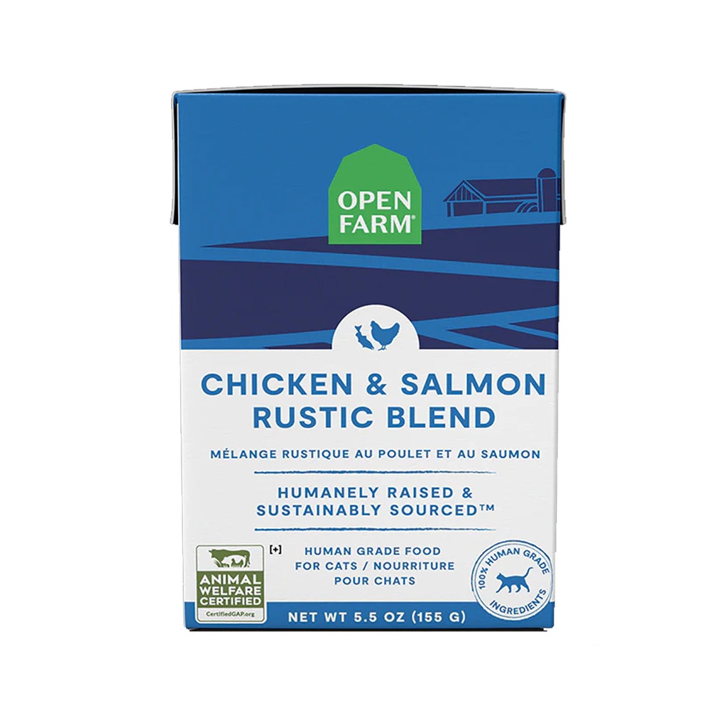 Open Farm Chicken & Salmon Rustic Blend Wet Cat Food - 155G