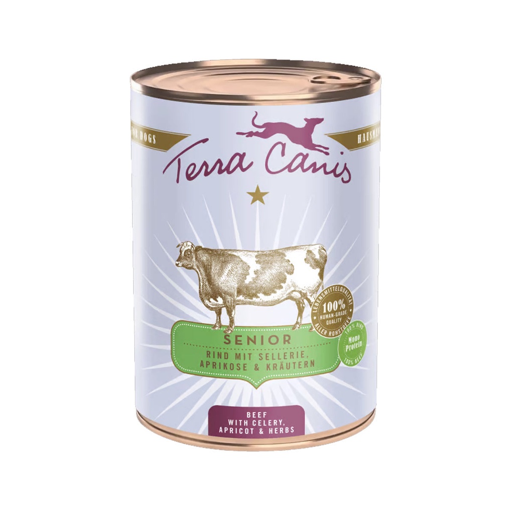 Terra Canis Senior Beef with Celery Apricot & Medicinal Herbs Dog Wet Food - 400G