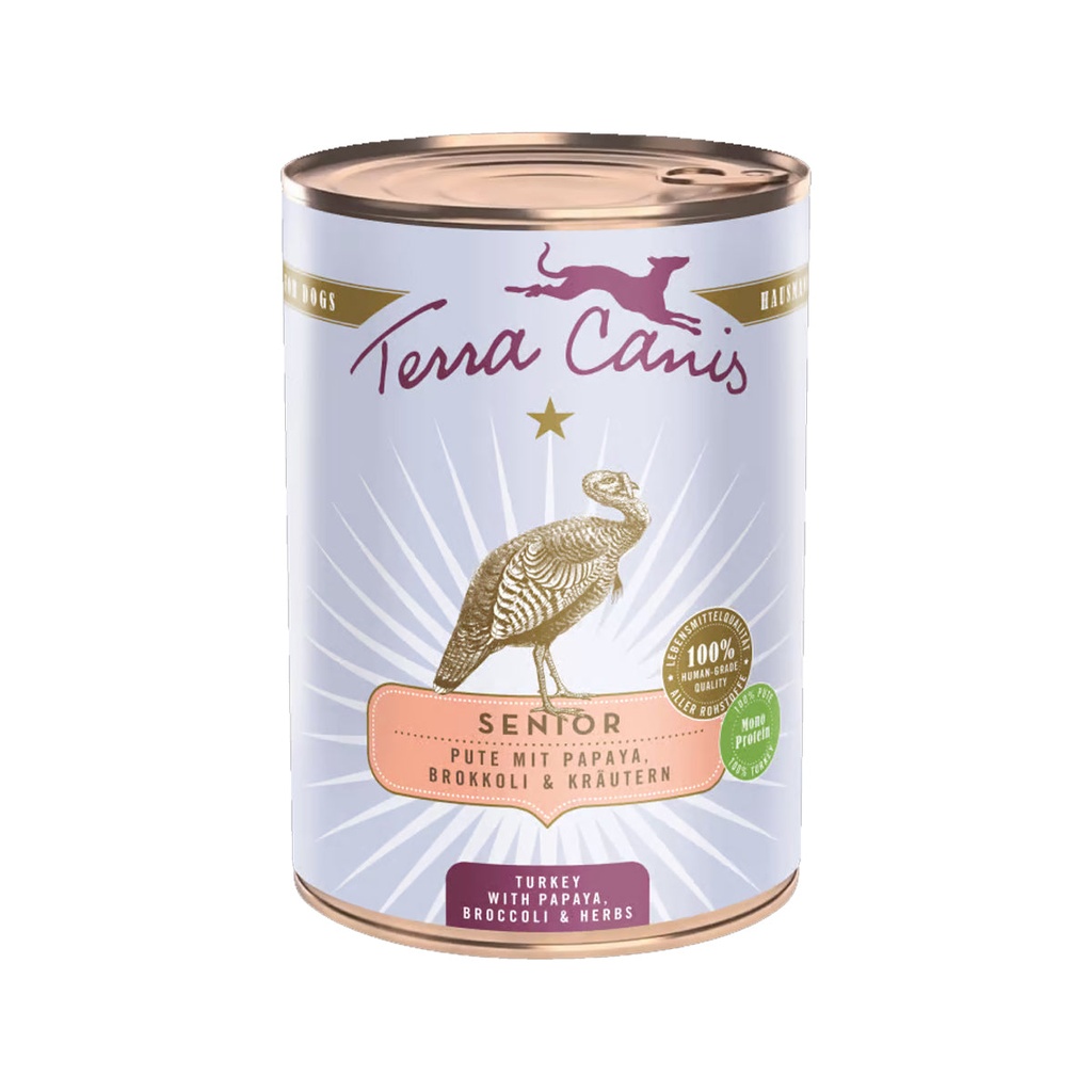 Terra Canis Senior Turkey with Papaya Broccoli & Medicinal Herbs Dog Wet Food - 400G
