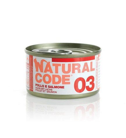 Natural Code 03 Chicken & Salmon Cooking Water Wet Cat Food - 85G