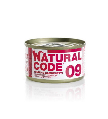 Natural Code 09 Tuna & Shrimps Cooking Water Wet Cat Food - 85G
