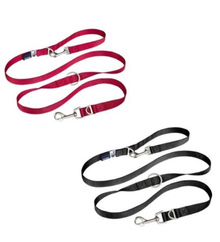Curli Adjustable Leash Nylon for Dogs - BLACK/MEDIUM
