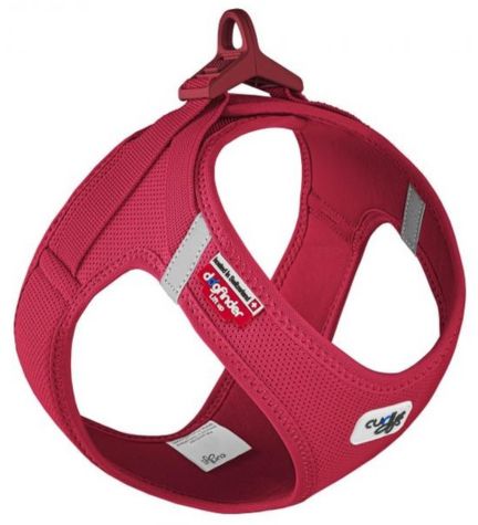 Curli Vest Harness with Curli Clasp Air Mesh for Dogs - RED/XXXS