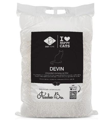 D&D Home I Love Happy Cats Devin Unscented Clumping Cat Litter - 12KG