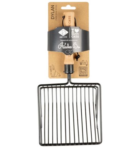 D&D Home I Love Happy Cats Dylan Metal Poop Scoop - BLACK/29X13.5X6CM