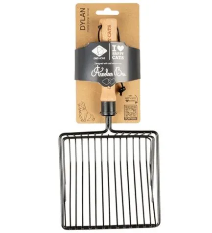D&D Home I Love Happy Cats Dylan Metal Poop Scoop - BLACK/29X13.5X6CM