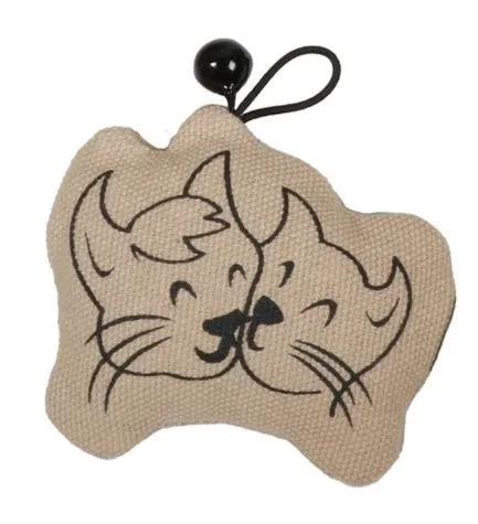 D&D Home I Love Happy Cats Chase Toy with Bell - BEIGE/8.5X2X6CM