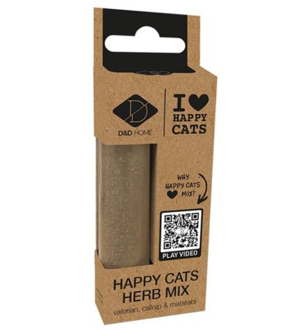 D&D Home I Love Happy Cats Herb Mix Refillable Tubes - 1.5X10CM