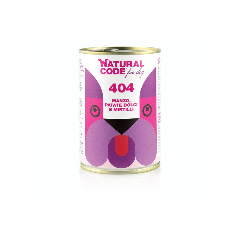Natural Code 404 Beef Sweet Potatoes & Blueberries Pate Wet Dog Food - 400G