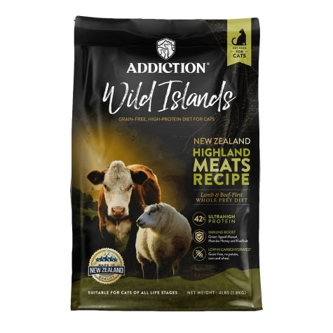 Addiction Wild Islands Highland Meats Dry Cat Food - 4LBS