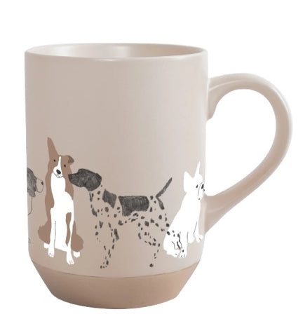 PetShop by Fringe Studio Pencil Dogs Stoneware Mug - BEIGE/3.25X4.25