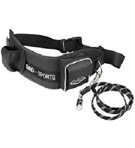 D&D Sports Active Black Jogging Leash for Big Dogs 110cm