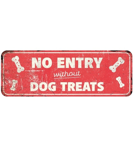 D&D Home Warning Sign No Entry without Dog Treat - RED/40X13CM