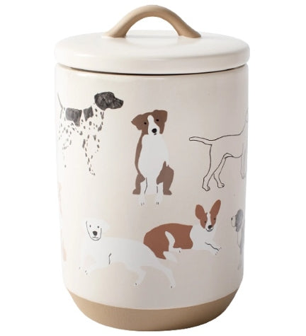 PetShop by Fringe Studio Pencil Dogs Treat Jar - BEIGE/4.5X6.6