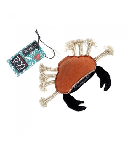 Green&Wilds Carlos the Crab Eco Dog Toy - 15.24CM