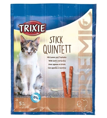 Trixie Premio Stick Quintett Lamb & Turkey Cat Treats - 5X5G