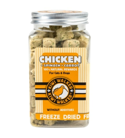 KIWI WALKER Freeze Dried Chicken+Spinach+Carrot Cat & Dog Treats - CHICKEN/65G