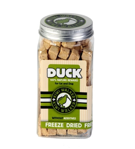 KIWI WALKER Freeze Dried Grain Free Snack Duck Cubes Cat and Dog Treats - 80G